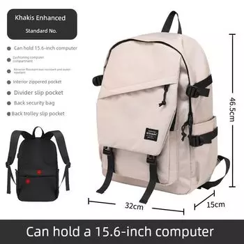 2025 New Schoolbag Women College Student Design Original Niche High School Student Backpack Backpack School Bag for School Khaki Enhanced small size