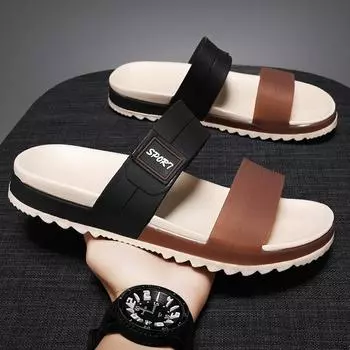 2025 new slippers men s summer bathroom non-slip soft sole teenagers wear wear wear-resistant sandals large size beach sandals 40