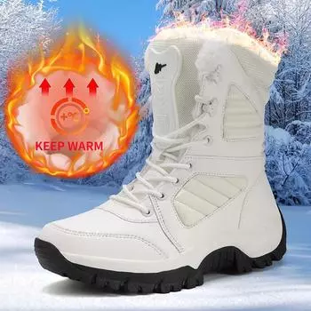 2025 new snow boots cotton boots winter high-top piled thickened warm waterproof large size thick-soled outdoor sports shoes 36
