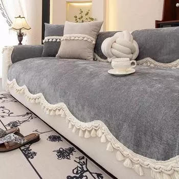 2025 New Special-shaped Irregular Sofa Cushion Chenille Straight Row Cushion All Seasons Universal Anti-slip Cover Cover 70x70cm