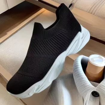 2025 New spring and autumn casual shoes, children s fly knit breathable shoes, fashionable women s sneakers 36