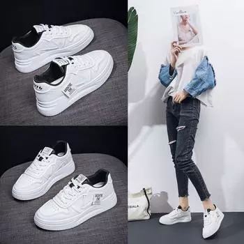 2025 new spring and autumn heightening board shoes women s versatile sports spring platform explosion student casual white shoes women s shoes 35