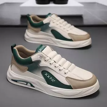 2025 new spring and summer gradual change ice silk leather breathable board shoes student tide with retro live broadcast Korean version of wh 39