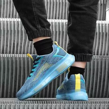 2025 new spring and summer large size men s shoes breathable mesh sports style thick soles increase street trend running shoes 39