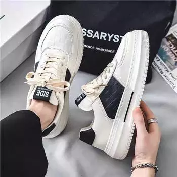 2025 new spring men s shoes trend versatile sports casual leather shoes men s platform heightening white board shoes trendy shoes 39
