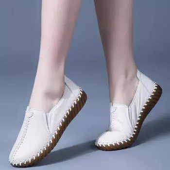 2025 New Spring Summer Casual Shoes Middle Aged Comfortable Casual Shoes Anti Slip Sneakers Mom Walking Loafer Zapatos De Mujer 35 белый