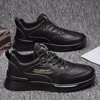 2025 new style men s shoes summer kitchen work protective leather shoes black casual sports men s waterproof antiskid fashionable shoes 39