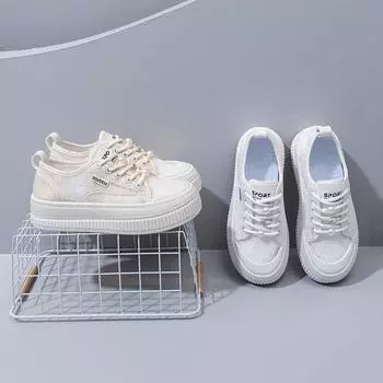 2025 new summer Internet celebrity breathable little white shoes women s net shoes versatile thick-soled lace thin casual shoes Q2639 35 белый
