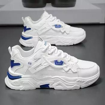 2025 new summer men s breathable white shoes men s fashionable all-matching height-increasing sneaker casual running old father shoes 39