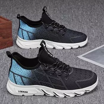 2025 new summer soft-soled running fly-woven men s shoes comfortable men s mesh sports shoes casual outing Forrest Gump shoes 39