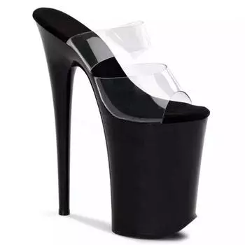 2025 new summer super high heel sandals women s thin heel waterproof table black dress women s shoes 34 чёрный
