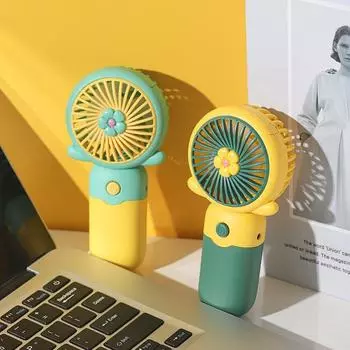 2025 New Summer USB Charging Handheld Small Fan Flower Fan The suspension fan is portable and easy to use розовый