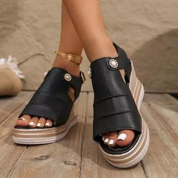 2025 New Summer Women Wedges Sandals Lightweight Shoes for Women Casual Platform Sandals Women Beach Luxury Designer Sandals 36