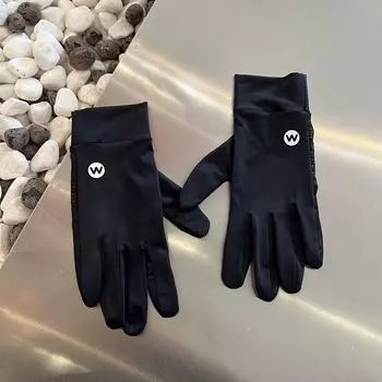 2025 New Sun Protection Gloves Women Summer UV Protection Riding Electric Car Driving Non-Slip Touch Screen Ice Silk Gloves UV protection [small M standard]-Black All yards