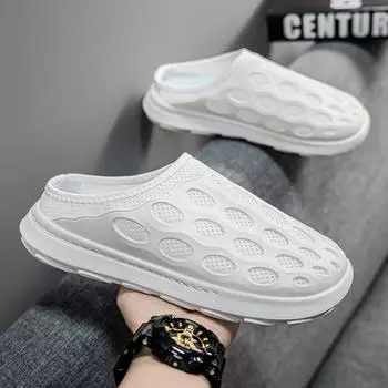 2025 new super soft stepping shit hole shoes soft sole non-slip bag head sandals one pedal casual versatile beach shoes 39