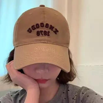 2025 new three-dimensional letter versatile baseball cap retro soft top embroidered letter cap outdoor outing M56-58cm чёрный