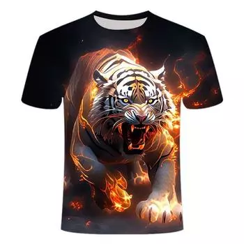 2025 New Trendy Fashion Versatile 3D Printed Crew Neck Short Sleeve Men s Fashion S