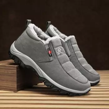 2025 new trendy fashion winter velvet warm cotton shoes tooling shoes outdoor mountaineering snow boots youth shoes 39 чёрный