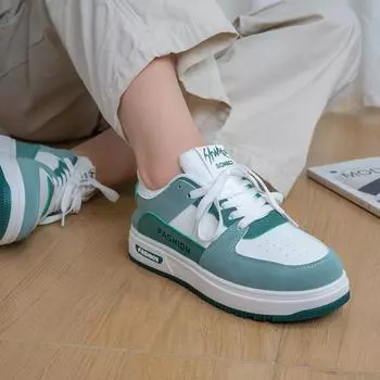 2025 New Versatile Platform Women s Medium Heel Ultra Light Women s Shoes Student Board Shoes Campus Style Sports Casual Little White Shoes Women 35 светло-синий