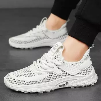 2025 new wading quick-drying creek shoes men s summer hollow mesh sports trendy shoes men s large mesh shoes breathable 39