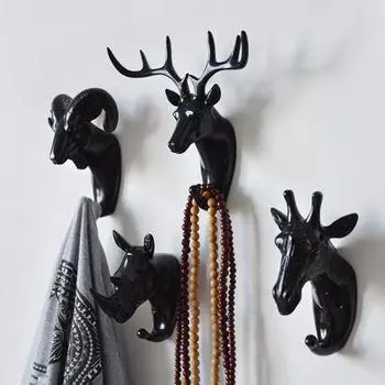 2025 New Wall Hanging Hook Vintage Deer Head Antlers For Hanging Clothes Hat Scarf Key Deer Horns Hanger Rack Wall Decoration S