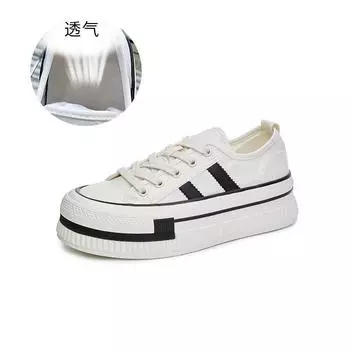 2025 New White Shoes, Women s Thick Soled Versatile Fashion Casual Shoes, Sponge Cake Biscuit , Round Toe Women s Shoes 35