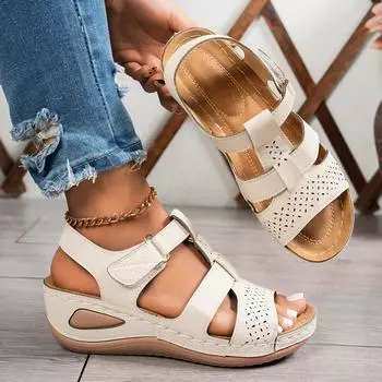 2025 New Women Fashion Wedge Sandals Luxury Comfortable Non Slip Beach Sandals Female Summer Casual Walking Platform Shoes Woman 36