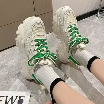 2025 New Women s Fashion Sneakers Summer Tennis Breathable Thick Bottom Casual Running Shoes Comforts Increased Vulcanized Shoes 35