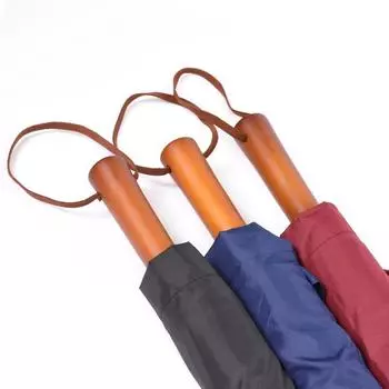 2025 new wooden handle 24 bone umbrella long handle men s large rainstorm special straight handle umbrella printing 63.5cm*24K