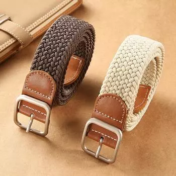 2025 New Woven Belt Men s Pants Belt Women s Jeans Belt Instagram Style Youth Canvas красный