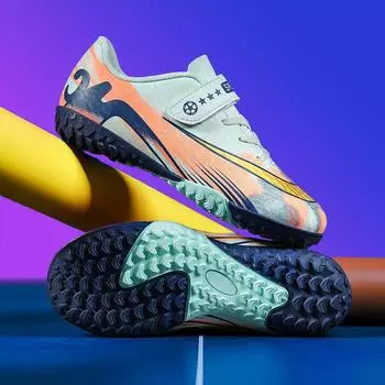 2025 new youth football shoes children broken nails grass students Velcro actual combat training shoes spot 30