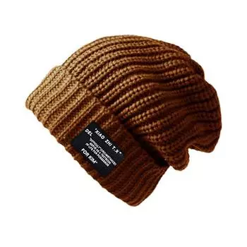 2025 НОВАЯ модная зимняя теплая вязаная шапка мягкая однотонная мешковатая шапка мужская повседневная женская шерстяная A3B8 Black-1pcs