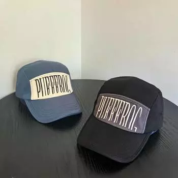 2025 новая американская ретро бейсболка с европейским и американским буквенным принтом, большая окружность головы, универсальная кепка с изображением маленького лица M56-58cm тёмно-синий