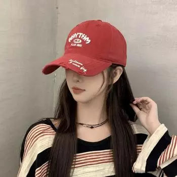 2025 новая бейсболка с вышитыми буквами, универсальная маленькая кепка для отдыха, студенческая кепка для пары, мужская шляпа M56-58cm чёрный