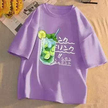 2025 Новая футболка с короткими рукавами и ретро-принтом, свободная повседневная, Wind Tide Ins XS