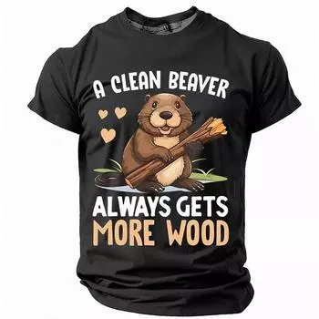 2025 Новая футболка с забавным принтом в виде мультяшных животных, повседневная свободная футболка с круглым вырезом и коротким рукавом, модная уличная мужская футболка S