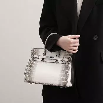 2025 новая гималайская платиновая сумка женская сумка большой вместимости с постепенным изменением крокодилового узора пригородная легкая роскошная женская сумка