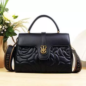 2025 Новая коллекция Premium Small Square Bag Водонепроницаемая тисненая кожаная сумка Большая вместительная сумка через плечо для поездок на работу синий