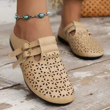 2025 новая ленивая верхняя одежда большого размера повседневная универсальная римская обувь в полом нескользящем стиле с сумкой на голову полуперетаскивание крутые тапочки 36 синий