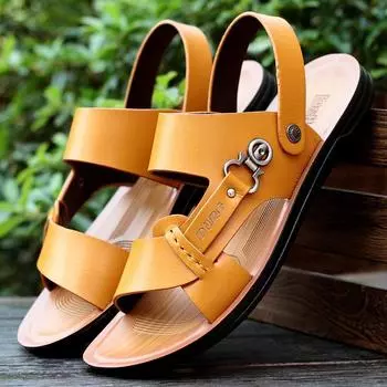 2025 новая летняя мужская обувь производитель тапочек мужская мягкая подошва повседневная пляжная обувь сандалии двойного назначения мужские 38 синий