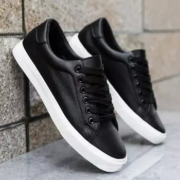 2025 Новая мода мужская повседневная обувь из искусственной кожи Легкая дышащая обувь для ходьбы Удобные туфли на плоской подошве на платформе Большие размеры 39