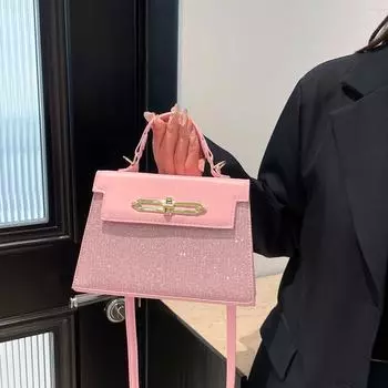 2025 новая модная повседневная простая повседневная сумка большой вместимости темпераментная однотонная портативная сумка через плечо маленькая квадратная сумка чёрный