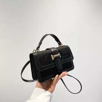 2025 новая модная вышитая на плечо маленькая квадратная сумка красивая ручная сумка-мессенджер чёрный