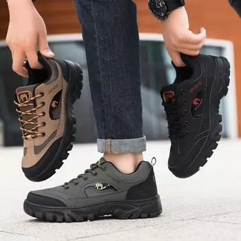 2025 Новая мужская обувь для альпинизма на открытом воздухе, всесезонная рабочая обувь, дышащая обувь, повседневная обувь для походов, спортивная обувь, кроссовки для бега. 39 зелёный