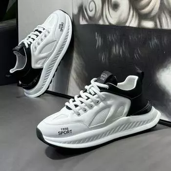 2025 новая мужская обувь для весны и осени, белая мужская повседневная спортивная обувь для отцов, легкая спортивная обувь, универсальная популярная мода. 39
