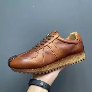 2025 новая мужская обувь осень-зима тренд мода тренд кожаная обувь удобная повседневная спортивная обувь мужская универсальная обувь Forrest Gump мужская 39 коричневый