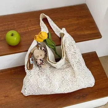 2025 новая нежная модная простая сумка через плечо пасторальная летняя кружевная повседневная сумка
