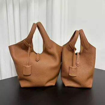 2025 Новая Ниша Старые Деньги Стиль Большая Вместительная Корзина Для Овощей Baotou Слой Личи Коровья Кожаная Сумка-Ведро Для Дорожных Дорог 27x25x16cm зелёный