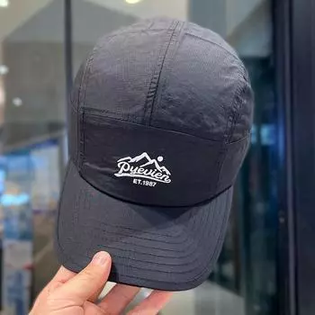 2025 новая повседневная бейсболка с короткими полями для мужчин и женщин, летний козырек, быстросохнущая, дышащая, с вышитыми буквами в виде заснеженных гор и утиным язычком M56-58cm чёрный