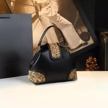 2025 Новая ретро элегантная женская сумка из натуральной кожи в стиле пельменей, изысканная сумка на одно плечо с перекрестным ремешком для женщин коричневый